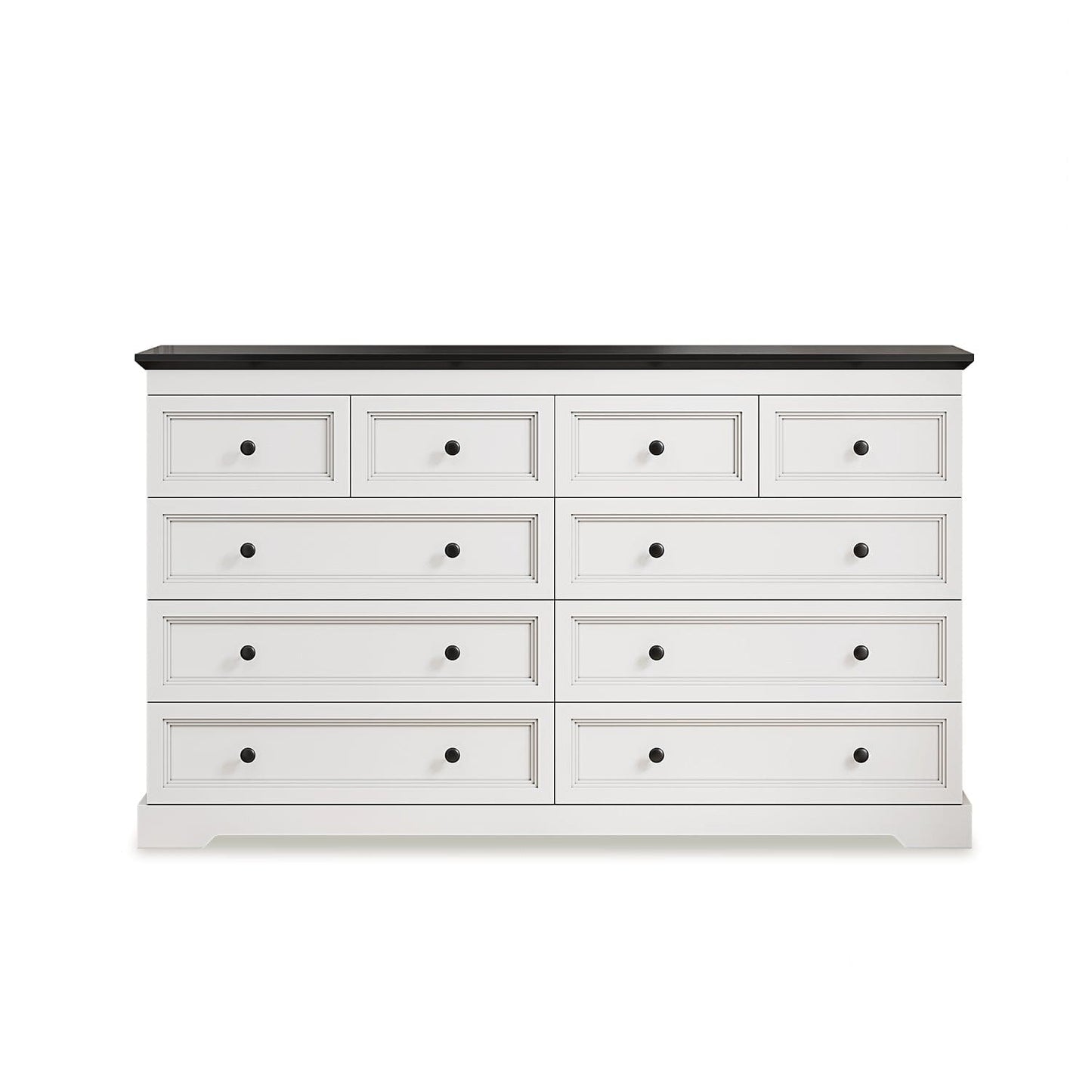 HAUOMS Dresser 10 Drawers Dresser Black & White