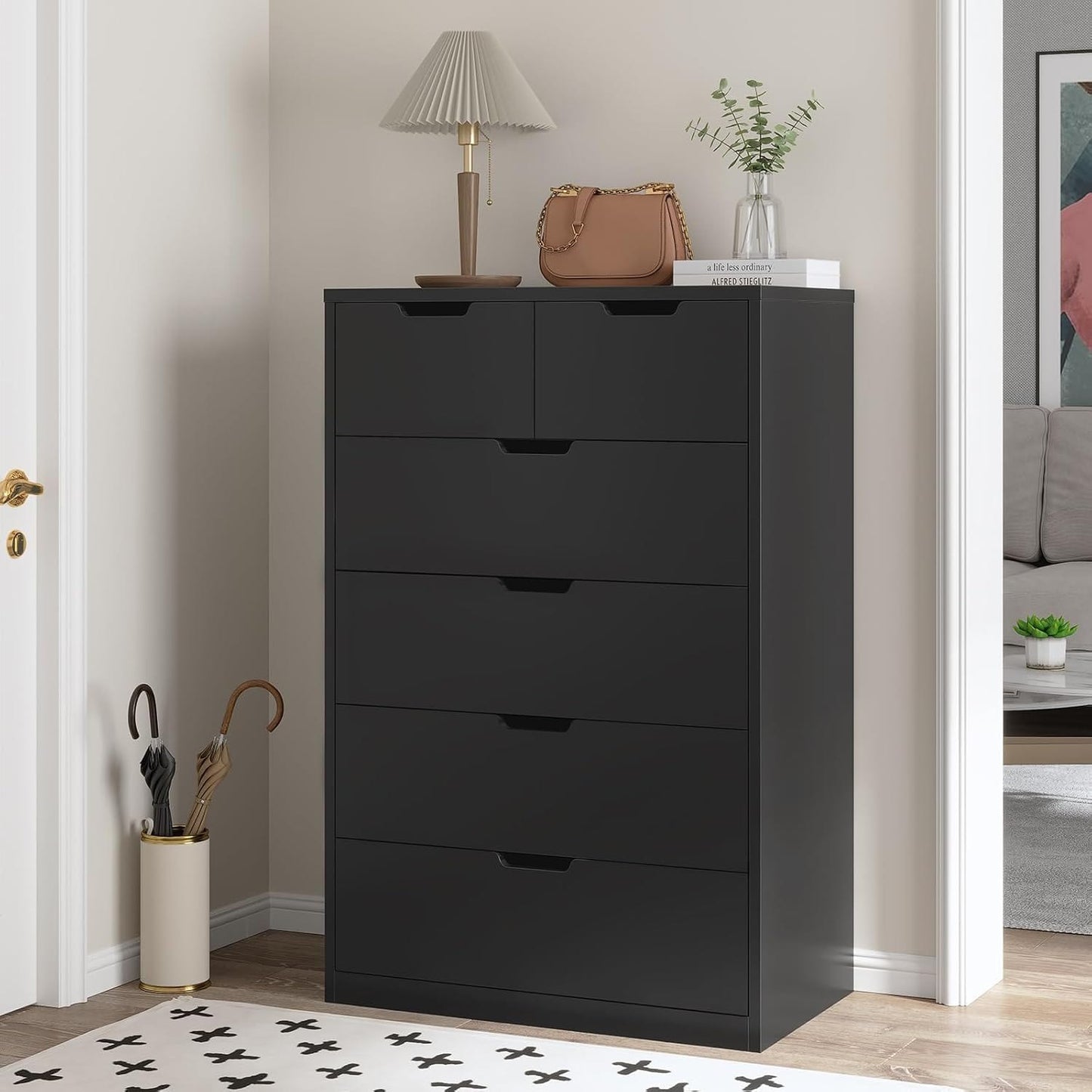 HAUOMS Dresser Black Closet Dressers Black