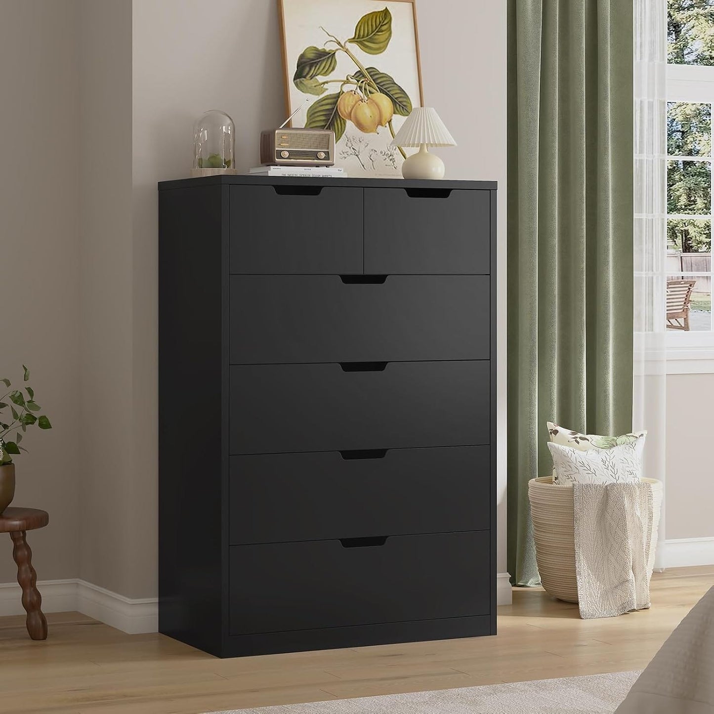 HAUOMS Dresser Black Closet Dressers Black