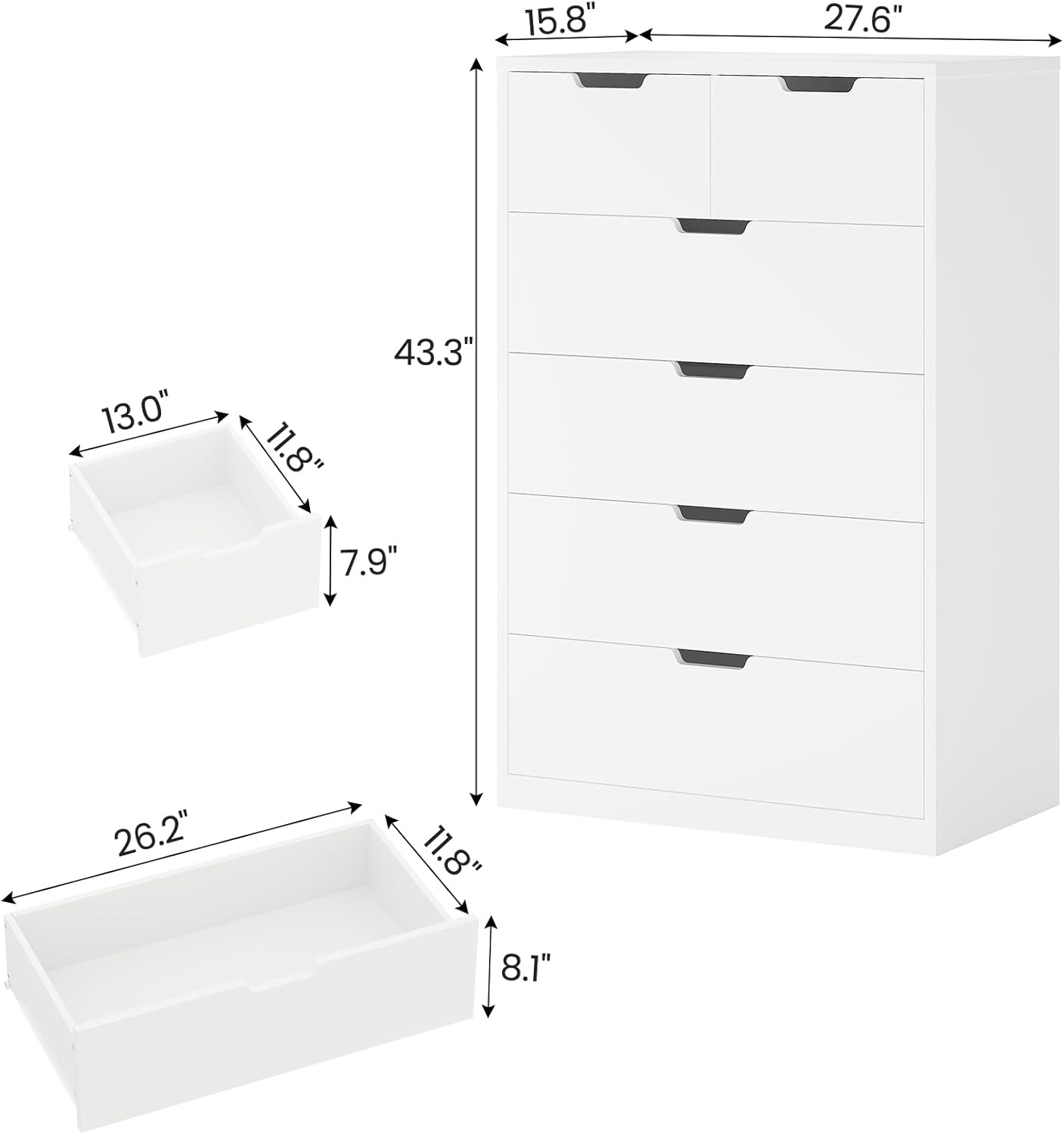 HAUOMS Dresser White Closet Dressers White