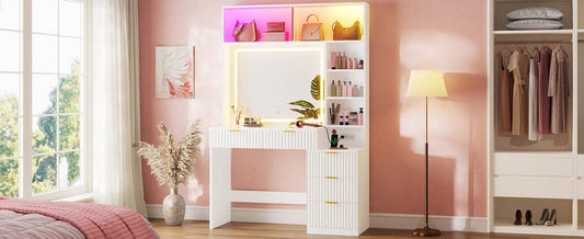 Unlock Your Dream Space: The Fluted Vanity Desk