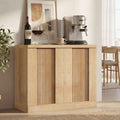 HAUOMS Fluted Storage Cabinet Mid Century Modern Sideboard with Adjustable Shelf