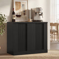 HAUOMS Fluted Storage Cabinet Mid Century Modern Sideboard with Adjustable Shelf