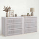 HAUOMS 27.6 Inch Tall Nightstand Extra Large Fluted Wood Bedside Table with 3 Drawers for Bedroom Living Room