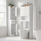 HAUOMS Over Toilet Storage Cabinet with Doors 2-in-1 Separatable Tall Narrow Cabinet 7-Tier Bathroom Storage Cabinet with Adjustable Shelf