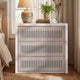 HAUOMS 27.6 Inch Tall Nightstand Extra Large Fluted Wood Bedside Table with 3 Drawers for Bedroom Living Room
