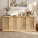 HAUOMS Fluted Storage Cabinet Mid Century Modern Sideboard with Adjustable Shelf