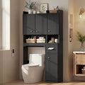 HAUOMS Over Toilet Storage Cabinet with Doors 2-in-1 Separatable Tall Narrow Cabinet 7-Tier Bathroom Storage Cabinet with Adjustable Shelf
