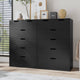 HAUOMS 43.3 Inch Tall Dresser with 6 Drawer Modern Chest of Drawers for Bedroom Living Room Entryway Hallway