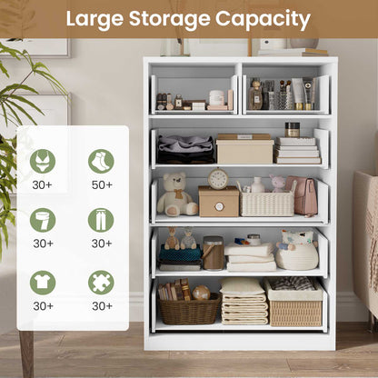 HAUOMS 43.3 Inch Tall Dresser with 6 Drawer Modern Chest of Drawers for Bedroom Living Room Entryway Hallway