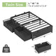 HAUOMS Twin Size Bed Frame with 2 Large Storage Drawers Platform Bed with Heavy Metal Slats No Box Spring Needed
