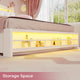 HAUOMS Twin Size Bed Frame with LED Lights and 4 Drawers Headboard with Charging Station Guardrail Crystal Button Princess Velvet Upholstered Platform Bed for Girls