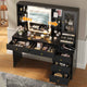HAUOMS 45.3 Inch Makeup Vanity with Lights and Sliding Mirror Modern Vanity Desk with 5 Drawers and Charging Station