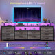 HAUOMS 63 Inch TV Stand with LED Lights and Power Outlets Long Dresser with 12 Fabric Drawers and Shelves for Bedroom