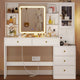 HAUOMS 45.3 Inch Makeup Vanity with Lights and Sliding Mirror Modern Vanity Desk with 5 Drawers and Charging Station