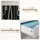HAUOMS 45.3 Inch Makeup Vanity with Lights and Sliding Mirror Modern Vanity Desk with 5 Drawers and Charging Station