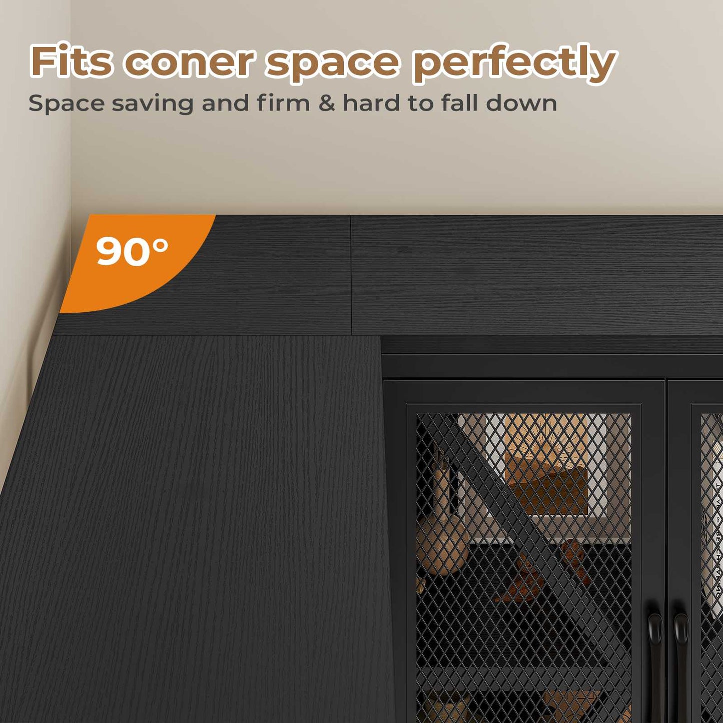 HAUOMS Corner Bookshelf with 6 Tier Convertible Bookshelf and 6 Fabric Drawers for Home Office Living Room