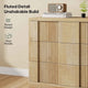 HAUOMS 27.6 Inch Tall Fluted Nightstand with 3 Drawers Storage Extra Large Mid-Century Modern Wood Bedside End Table