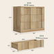HAUOMS 27.6 Inch Tall Fluted Nightstand with 3 Drawers Storage Extra Large Mid-Century Modern Wood Bedside End Table