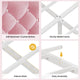 HAUOMS Twin Size Bed Frame with LED Lights and 4 Drawers Headboard with Charging Station Guardrail Crystal Button Princess Velvet Upholstered Platform Bed for Girls