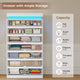 HAUOMS 60.4 Inch Tall Dresser with 7 Drawers and LED Lights Modern Chest of Drawers for Living Room Bedroom