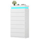 HAUOMS 60.4 Inch Tall Dresser with 7 Drawers and LED Lights Modern Chest of Drawers for Living Room Bedroom