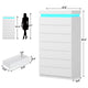 HAUOMS 60.4 Inch Tall Dresser with 7 Drawers and LED Lights Modern Chest of Drawers for Living Room Bedroom