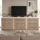 HAUOMS 27.6 Inch Tall Nightstand Extra Large Fluted Wood Bedside Table with 3 Drawers for Bedroom Living Room
