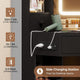 HAUOMS 42.5 Inch Vanity Desk with 3 Lights Mirror Storage Bench and Power Outlet Corner Vanities with Rotating Cabinet and Drawers