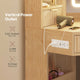 HAUOMS 42.5 Inch Vanity Desk with 3 Lights Mirror Storage Bench and Power Outlet Corner Vanities with Rotating Cabinet and Drawers
