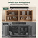 HAUOMS 27.6 Inch Tall Cabinet with Storage Fluted Sideboard with Adjustable Shelf for Kitchen Living Room Entryway