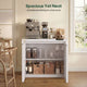 HAUOMS 27.6 Inch Tall Cabinet with Storage Fluted Sideboard with Adjustable Shelf for Kitchen Living Room Entryway