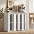 HAUOMS 27.6 Inch Tall Cabinet with Storage Fluted Sideboard with Adjustable Shelf for Kitchen Living Room Entryway