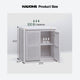 HAUOMS 27.6 Inch Tall Cabinet with Storage Fluted Sideboard with Adjustable Shelf for Kitchen Living Room Entryway