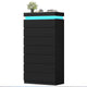 HAUOMS 60.4 Inch Tall Dresser with 7 Drawers and LED Lights Modern Chest of Drawers for Living Room Bedroom