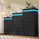 HAUOMS 60.4 Inch Tall Dresser with 7 Drawers and LED Lights Modern Chest of Drawers for Living Room Bedroom