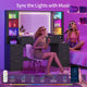 HAUOMS 59.1 Inch Vanity with Mirror and Sound Sync LED Lights Large Fluted Vanity Table with 8 Drawers Charging Station