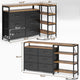 HAUOMS 60 Inch TV Stand with Power Outlets and LED Lights Convertible Dresser with Open Shelf and 6 Drawers