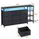 HAUOMS 60 Inches TV Stand with Charging Station LED Lights TV Console Table with  9 Drawers and Open Shelves for Living Room Bedroom