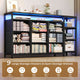 HAUOMS 60 Inches TV Stand with Charging Station LED Lights TV Console Table with  9 Drawers and Open Shelves for Living Room Bedroom