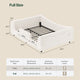 HAUOMS Full Floor Bed with Slats and High Rails 2-in-1 Convertible Beds with Upholstered Teddy Boucle Curve Round Frame for Girls and Boys