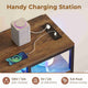 HAUOMS 60 Inches TV Stand with Charging Station LED Lights TV Console Table with  9 Drawers and Open Shelves for Living Room Bedroom