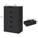 HAUOMS 43.3 Inch Tall Dresser with 5 Drawer Modern Chest for Bedroom Living Room Entryway Hallway