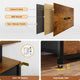 HAUOMS 63 Inch TV Stand with LED Lights and Power Outlets Long Dresser with 12 Fabric Drawers and Shelves for Bedroom