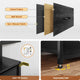 HAUOMS 63 Inch TV Stand with LED Lights and Power Outlets Long Dresser with 12 Fabric Drawers and Shelves for Bedroom
