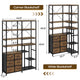 HAUOMS Corner Bookshelf with 7-Tier Tall Convertible Book Shelf with 6 Fabric Drawers for Living Room Kitchen Home Office