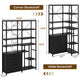 HAUOMS Corner Bookshelf with 7-Tier Tall Convertible Book Shelf with 6 Fabric Drawers for Living Room Kitchen Home Office