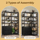 HAUOMS Corner Bookshelf with 7-Tier Tall Convertible Book Shelf with 6 Fabric Drawers for Living Room Kitchen Home Office