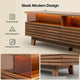 HAUOMS 70.9 Inch TV Stand with Hidden Power Station and LED Lights Fluted Modern TV Cabinet with Storage and Cable Management