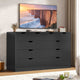HAUOMS 35.1 Inch Tall Dresser with 10 Drawer Modern Large Chest for Bedroom Living Room Entryway